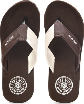 Stepsoft Men Flip Flops(Brown , 7)