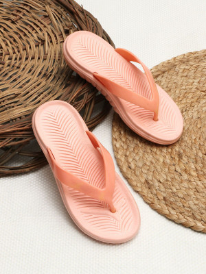 GENVE Women Flip Flops(Pink , 8)