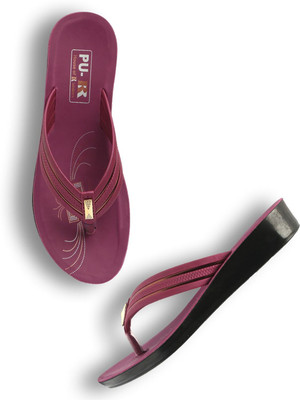 RRIDDERS Women Flip Flops(Maroon , 5)
