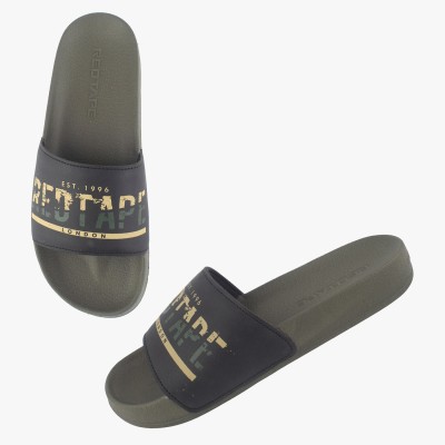 Red Tape Men Slides(Multicolor , 9)