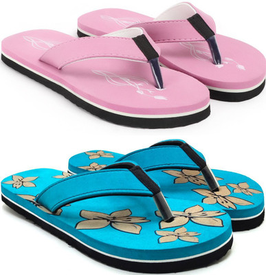 VAHMAH Women Slippers(Pink, Blue , 7)
