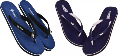 DASHNY Women Flip Flops(Navy, Blue , 7)