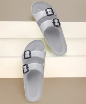 BERSACHE Men Slides(Grey , 6)