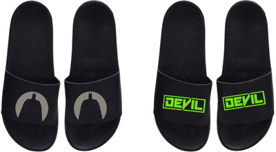 nvisan Men Slides(Grey, Green, Black , 10)