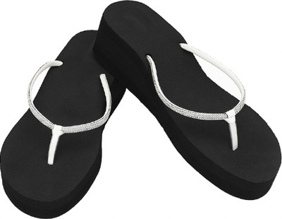 Sale YUG Women Flip Flops(Black , 4)