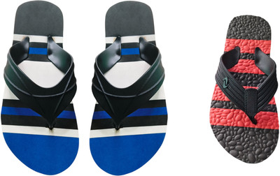 skyflip Men Slides(Red, Blue, Black , 8)