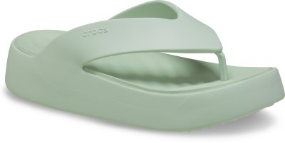 CROCS Women Flip Flops(Green , 5)