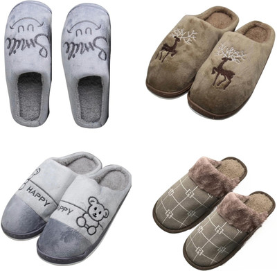 Mahi Enterprises Men Flip Flops(Grey, Beige, Grey, Beige , 7)