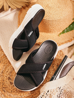 Neoz Women Levirex Lightweight with Arch Support Durable Anti-Skid & Stylish Dailywear| Flip Flops(Black , 5)