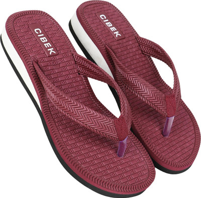 CIBEK Women Doctor step with Cibek comfortable extra soft daily wear slipper Flip Flops(Maroon , 7)