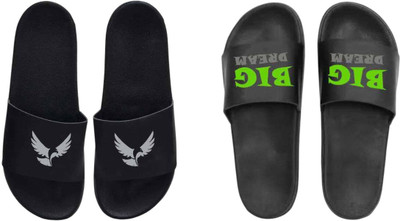 nvisan Men Slides(Grey, Green, Black , 10)