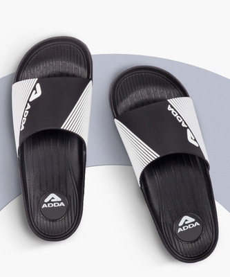 Adda Men Slides(Black, White , 9)