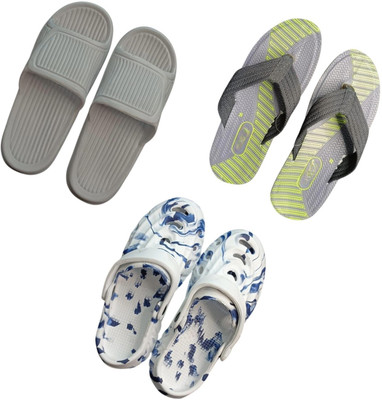 BLIBBERS Men Slippers(Grey, Grey, Multicolor , 6)