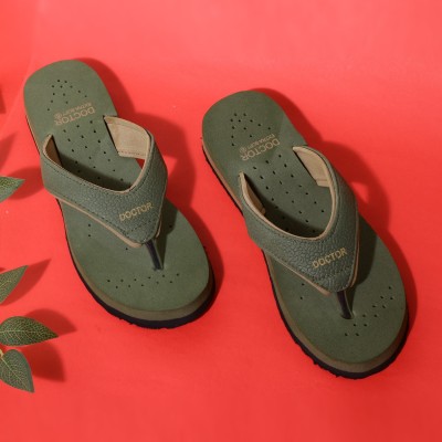 DOCTOR EXTRA SOFT Women DOCTOR EXTRA SOFT Ortho-Care Diabetic Orthopaedic Comfort Dr Slippers and Flipflops For Women's and Girl's Flip Flops(Olive 4)