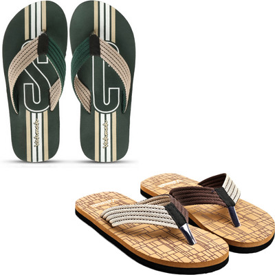 VAHMAH Men Slippers(Green, Tan, Brown , 10)