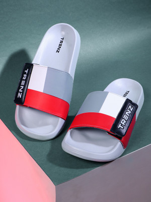 Trenz Men Slides(Grey, White , 8)