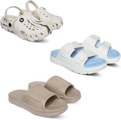 Acorn Men Slides(White, Blue, Beige , 10)