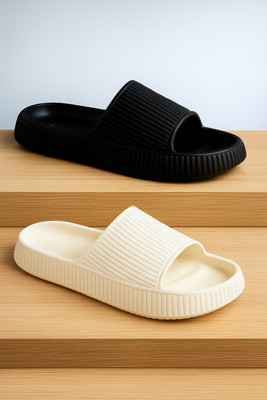 ABJ Fashion Men Slides(Black , 8)