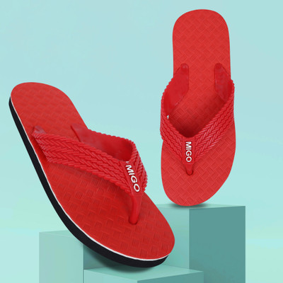 MIGOLITE Men Flip Flops(Red , 7)