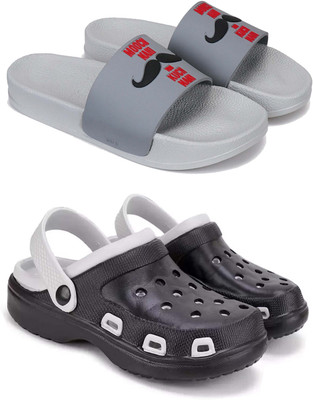 Pennen Men Slides(Grey, Black , 6)