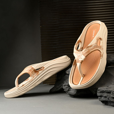 slipover Men Doctor Soft | Orthopedic Comfort | slipper Lightweight & Durable | Non-Slip Sole Flip Flops(Beige, Tan , 9)