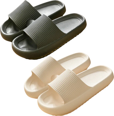 Dee Rook Men Slides(Black, White , 9)