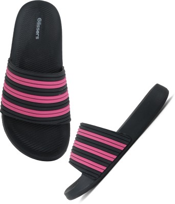 Glissers Women Slides(Black , 6)