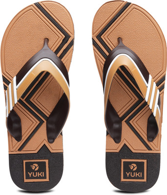 YUKI Men Unisex Slippers | Hawai Chappal comfortable & Ultra-Light Non-Slip Thong Flip Flops(Brown , 10)