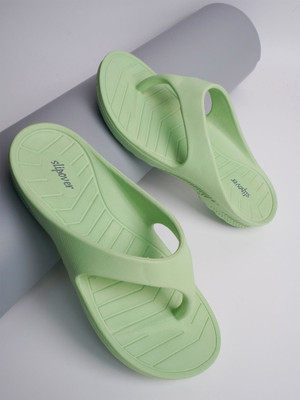 slipover Women Flip Flops(Green , 6)