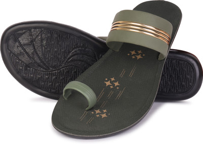 DRACKFOOT Women Flip Flops(Green , 6)