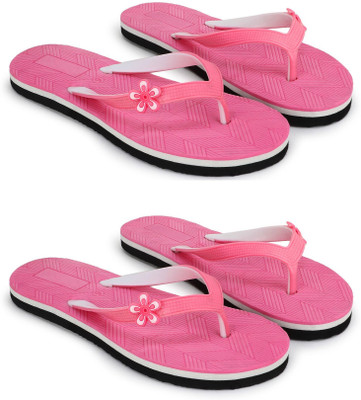 TWO SOFT Women Combo Pack Of 2 Women Slipper Stylish Casual Light & Soft Comfortable Daily Wear Slippers(Pink, Yellow , 7)