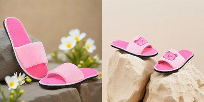 Y key Women Flip Flops(Pink, Pink , 5)