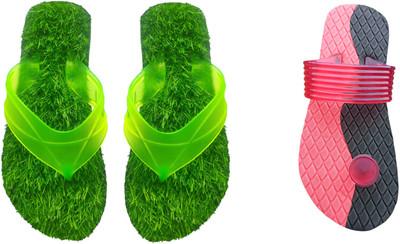 skyflip Men Slides(Red, Green , 10)