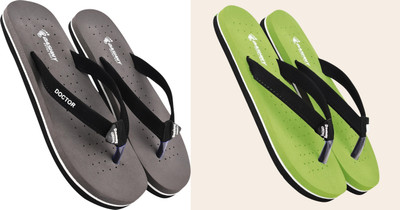 DASHNY Women Flip Flops(Purple, Green , 4)