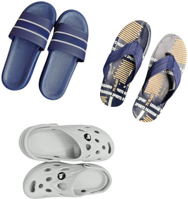 BLIBBERS Men Slippers(Blue, Blue, Off White , 6)