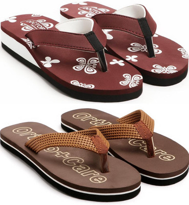 VAHMAH Women Slippers(Maroon, Brown , 7)