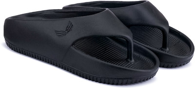 BERSACHE Men Slippers(Black , 9)