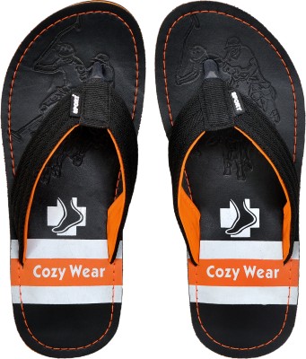 Cozy Wear Men Flip Flops(Black , 6)