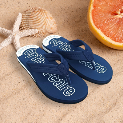 Gripsy Men Flip Flops(Blue, White , 8)