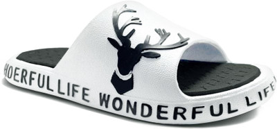 A-CLASS Men Slides(White , 8)