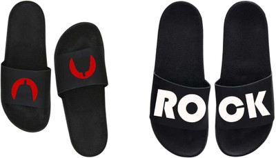 nvisan Men Slides(Black , 7)