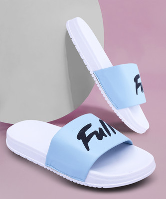 Foot Print Men Slides(Blue , 6)