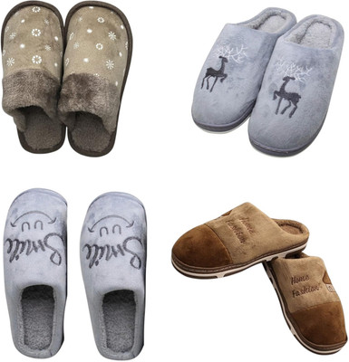 Mahi Enterprises Men Flip Flops(Beige, Grey, Grey, Brown , 9)