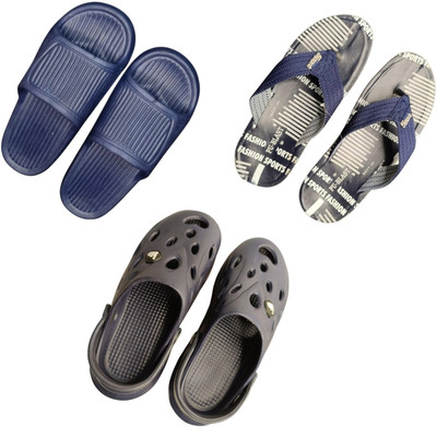 BLIBBERS Men Slippers(Navy, Blue, Black , 7)