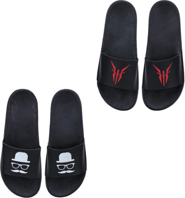 Digicros Men Slides(Red, White , 7)