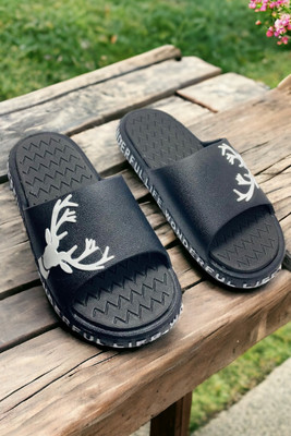 Fabbmate Men Slides(Black , 8)