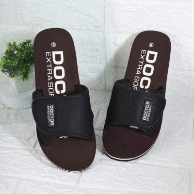 DOCTOR EXTRA SOFT Women Slides(Brown, Navy , 3)