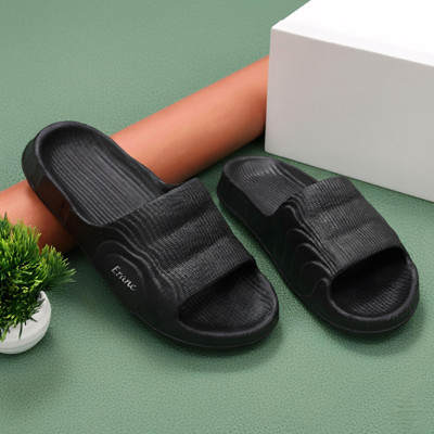 ERANC Men Slippers(Black , 9)