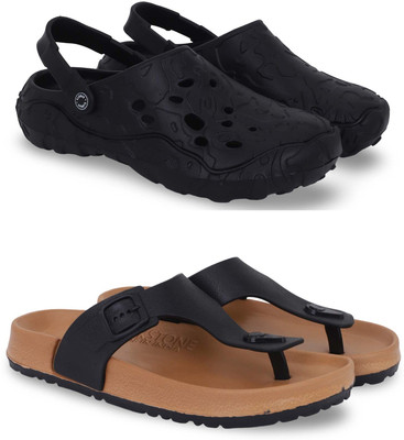 Kapani Fashion Men Clogs(Black, Beige , 6)