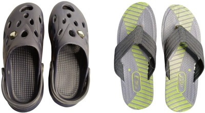 BLIBBERS Men Slippers(Black, Grey , 6)